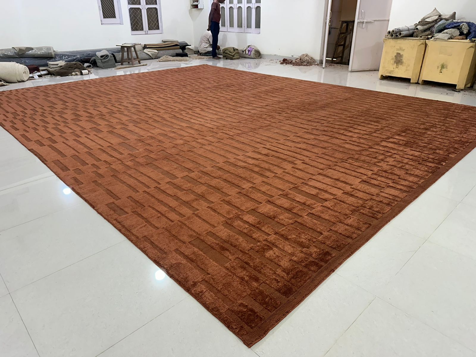 Textured Loop &amp; Cut Handknotted Silk Rug​